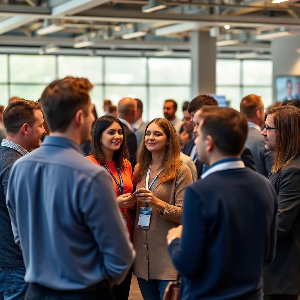 Freelancer netwerkt op een professioneel evenement