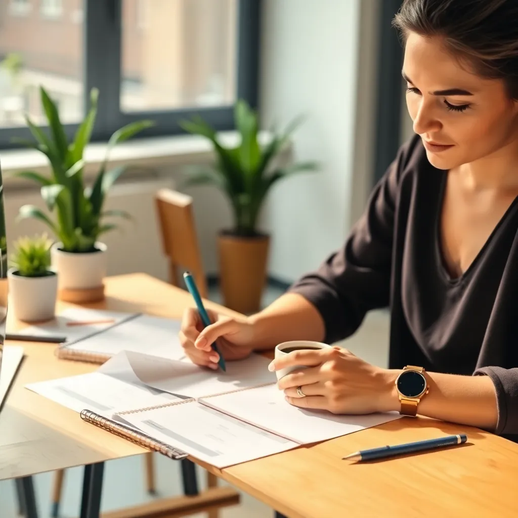 Persoon die agenda plant en tijd beheert