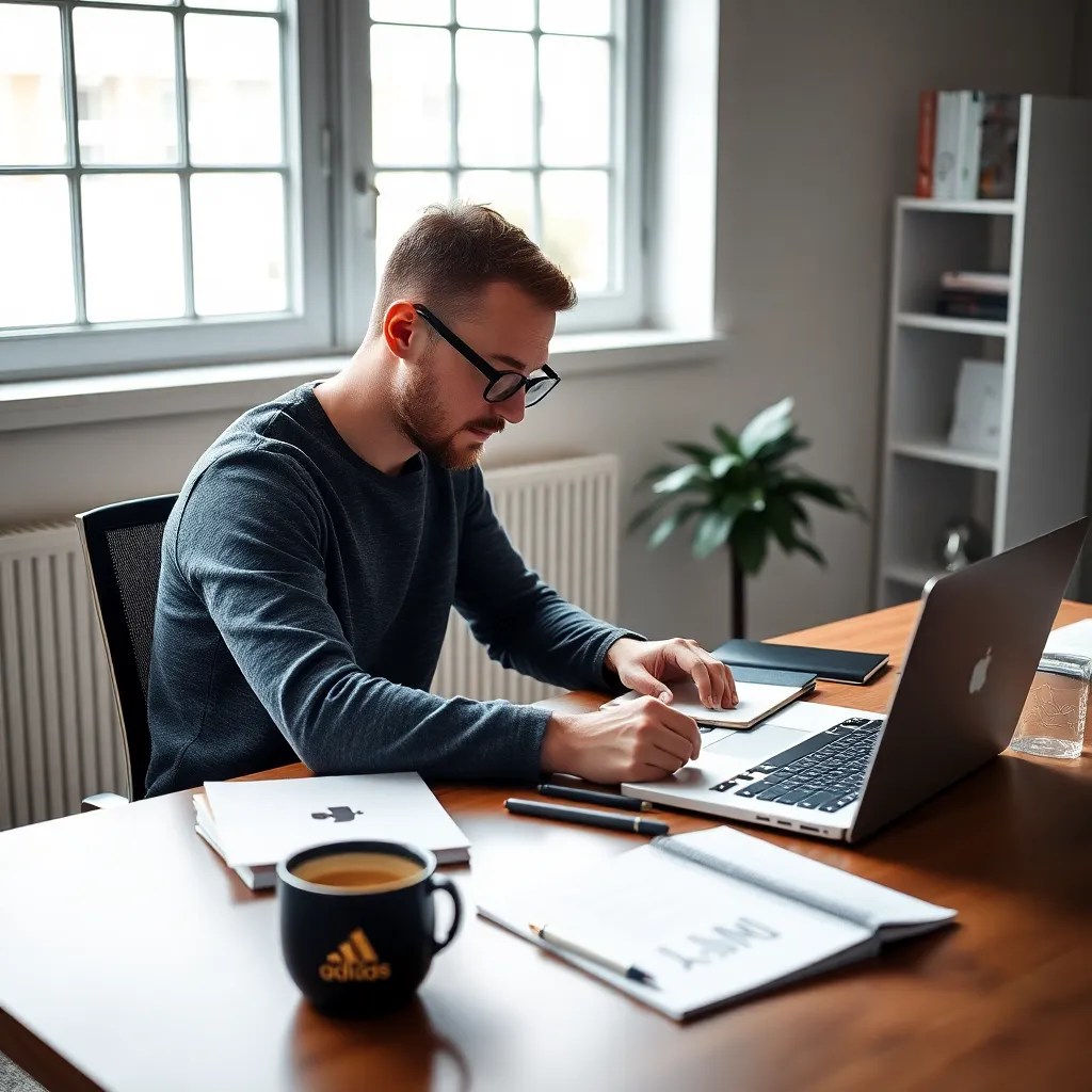 Freelancer die werkt aan digitale marketingstrategie